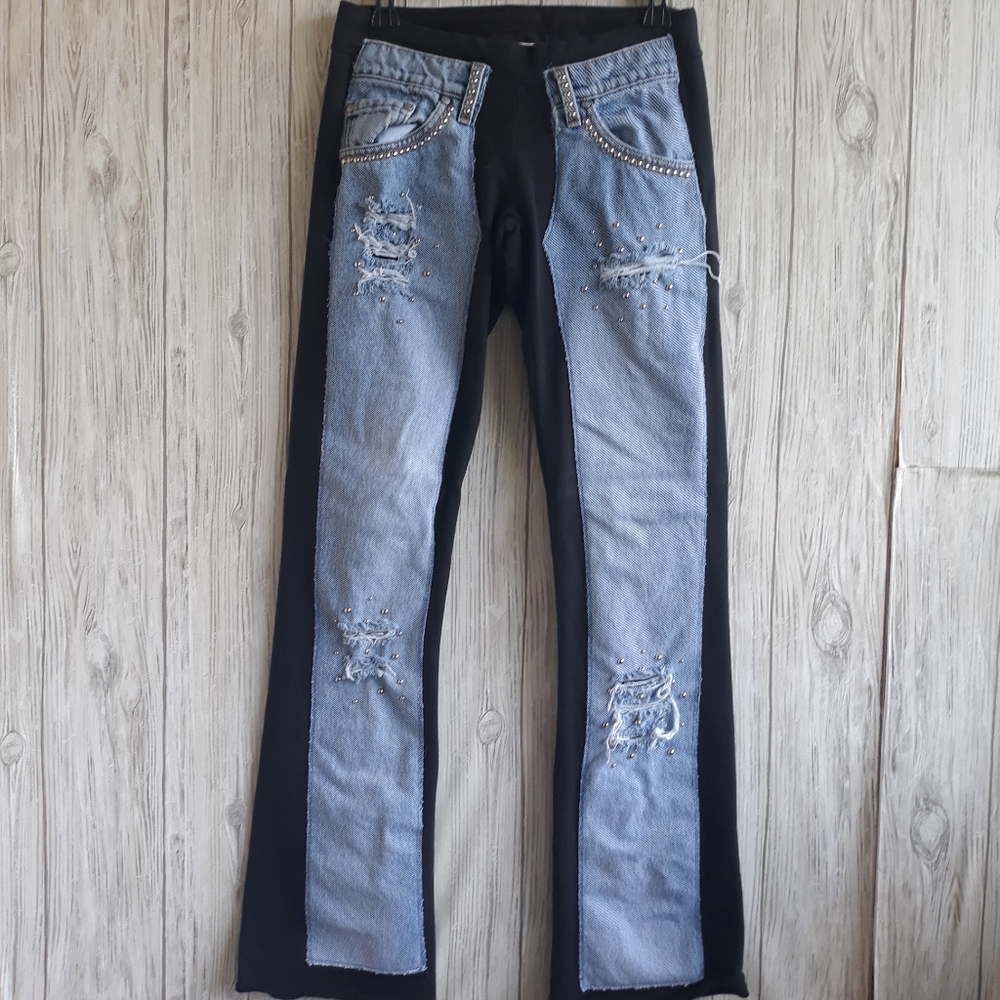 Bejeweled Susan Fixel Jeans Sweatpants Size Small